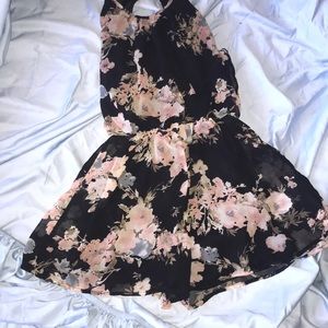 Black w/ floral Romper